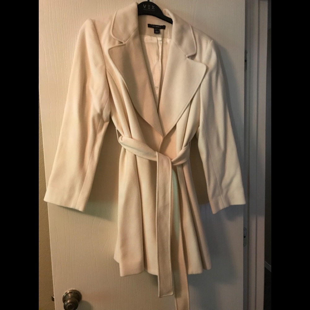 White wool/Cashmere wrap coat